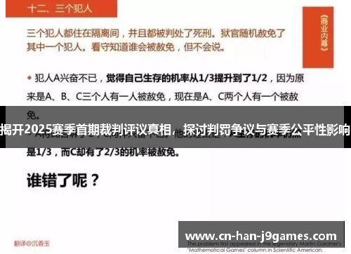 揭开2025赛季首期裁判评议真相，探讨判罚争议与赛季公平性影响