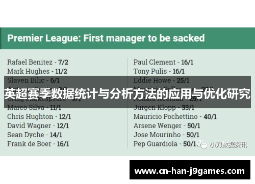 英超赛季数据统计与分析方法的应用与优化研究